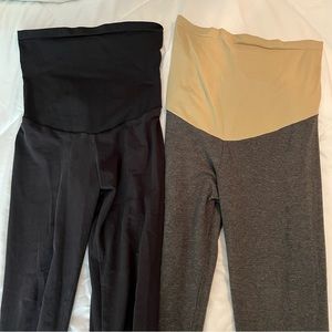 Motherhood maternity leggings bundle black gray 2 pairs size small